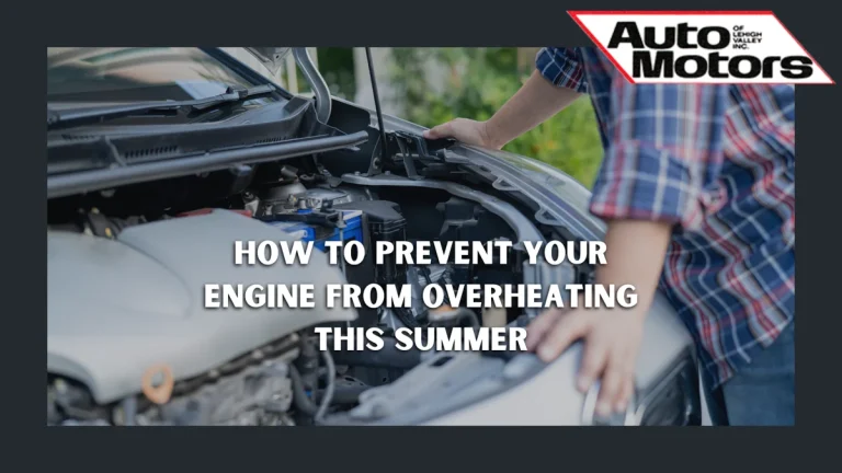 Lehigh Valley car-owner looks carefully under the hood of their car for an engine overheating prevention check.