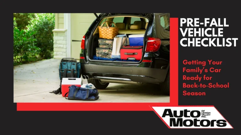 Pre fall vehicle checklist back to school cover